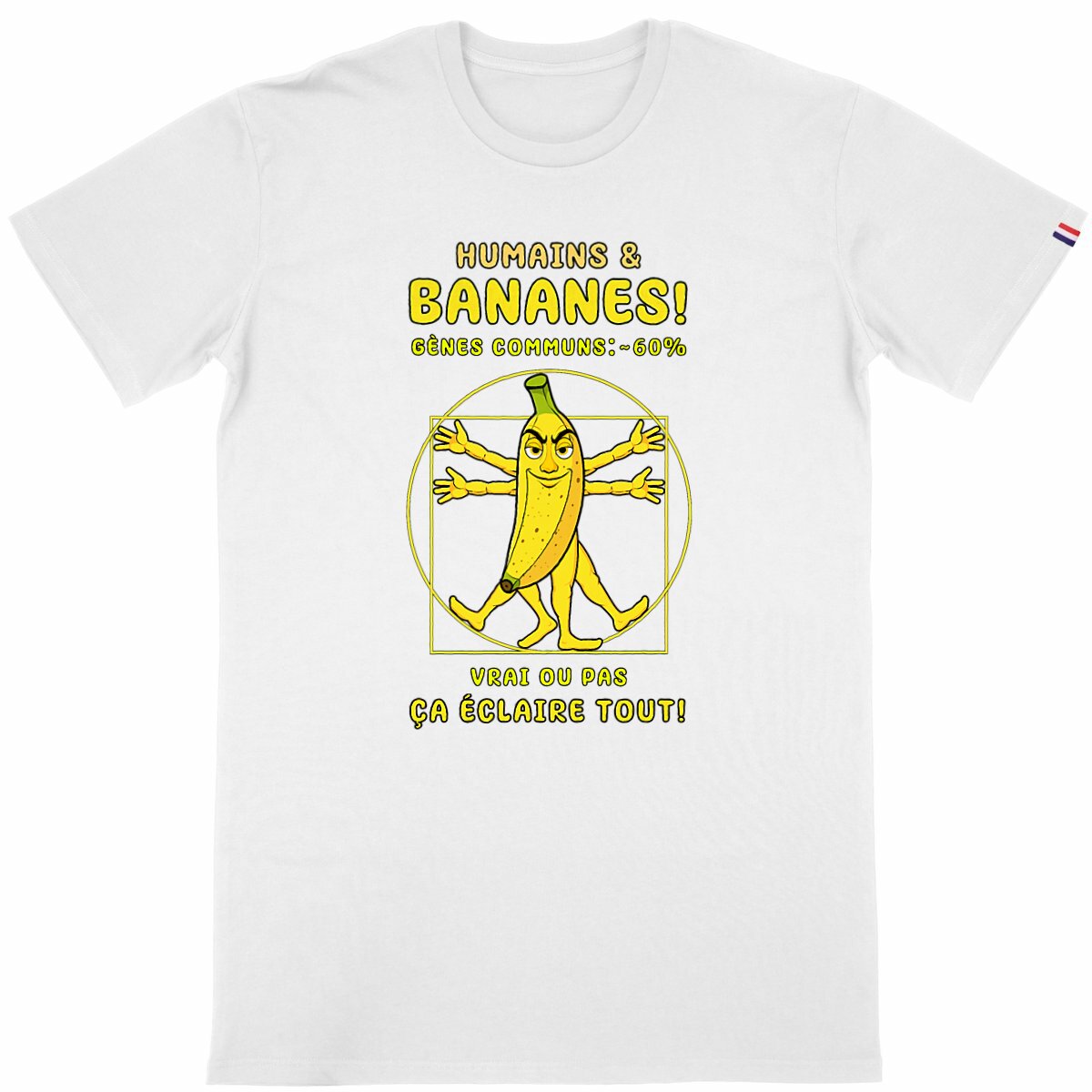 Image back ❀ T-Shirt Mi-Épais Homme Made in France ~Premium+ ✦ LA BANANE DE VITRUVE [🌐 FR] ✨