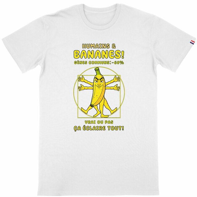 Image back ❀ T-Shirt Mi-Épais Homme Made in France ~Premium+ ✦ LA BANANE DE VITRUVE [🌐 FR] ✨