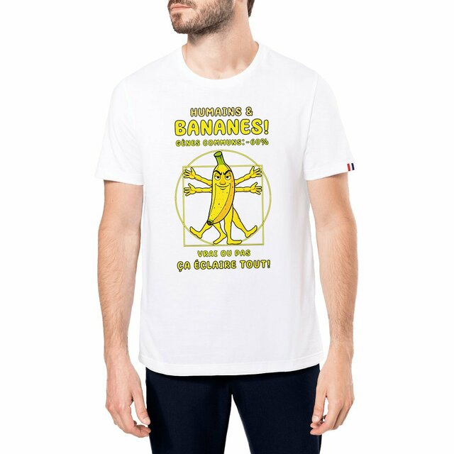 Image front ❀ T-Shirt Mi-Épais Homme Made in France ~Premium+ ✦ LA BANANE DE VITRUVE [🌐 FR] ✨
