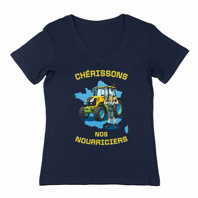 Image back ❀ T-Shirt Léger Femme Col V ~Change ✧ SOUTENONS NOS FERMES [🌐 FR] ✨