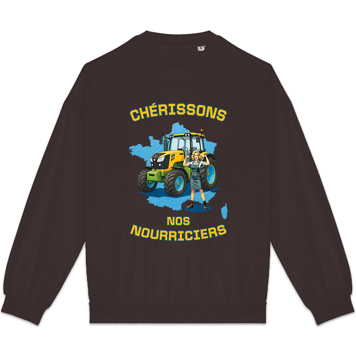 Image back ❀ Sweat-Shirt Standard Oversize Unisexe Made in Portugal ~Premium+ ✧ SOUTENONS NOS FERMES [🌐 FR] ✨