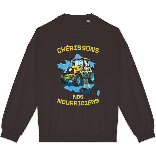 Image back ❀ Sweat-Shirt Standard Oversize Unisexe Made in Portugal ~Premium+ ✧ SOUTENONS NOS FERMES [🌐 FR] ✨