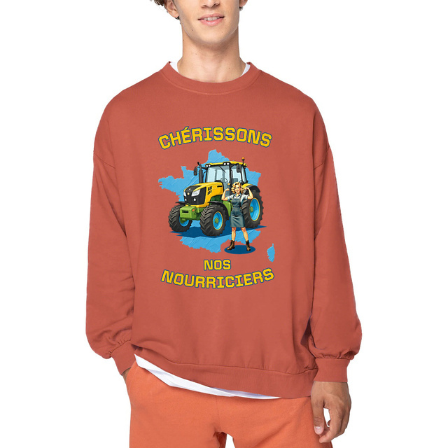 Image front ❀ Sweat-Shirt Standard Oversize Unisexe Made in Portugal ~Premium+ ✧ SOUTENONS NOS FERMES [🌐 FR] ✨