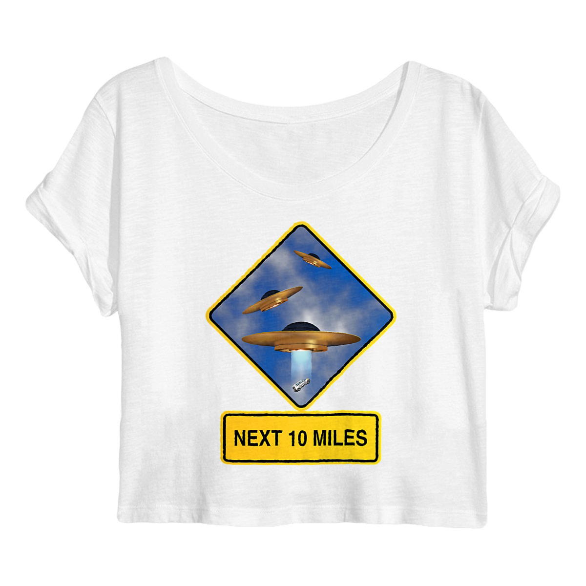 Image back ❀ Crop Top Léger Femme ~Premium+ ✦ UFO ALERT [🌐 EN] ✨