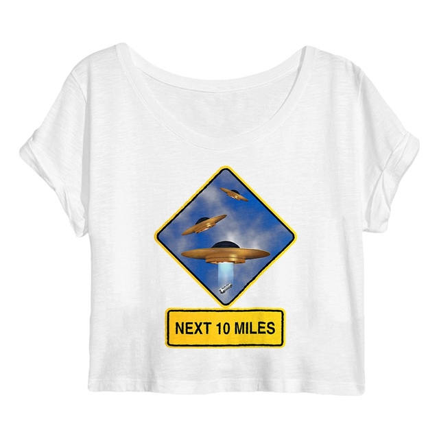 Image back ❀ Crop Top Léger Femme ~Premium+ ✦ UFO ALERT [🌐 EN] ✨