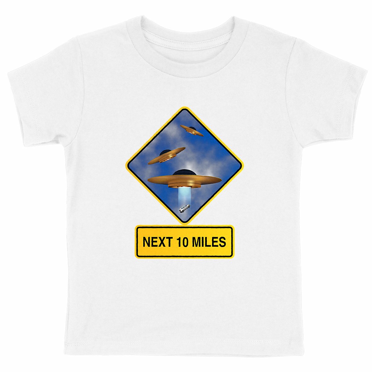 Image back ❀ T-Shirt Mi-Léger Unisexe Enfant ~Premium+ ✦ UFO ALERT [🌐 EN] ✨