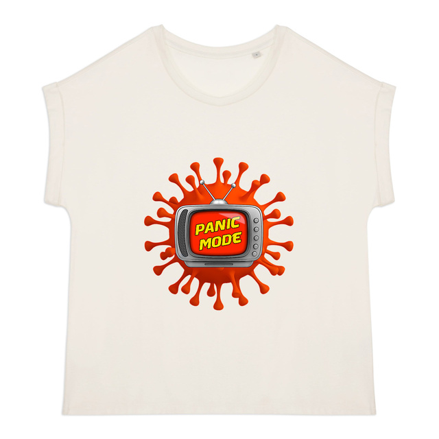 Image back ❀ T-Shirt Mi-Léger Femme Manches à Revers ~Premium ✦ PANIC MODE [🌐 FR] ✨