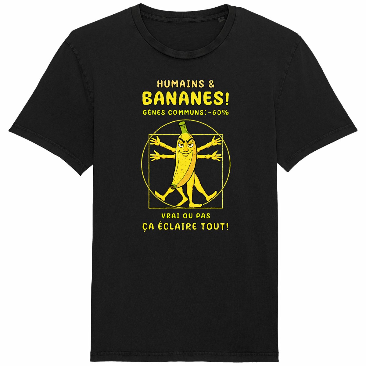 Image back ❀ T-Shirt Mi-Léger Unisexe Vintage ~Premium ✦ LA BANANE DE VITRUVE [🌐 FR] ✨