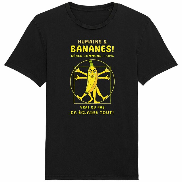 Image back ❀ T-Shirt Mi-Léger Unisexe Vintage ~Premium ✦ LA BANANE DE VITRUVE [🌐 FR] ✨