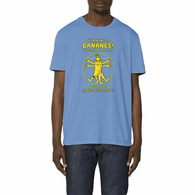Image front ❀ T-Shirt Mi-Léger Unisexe Vintage ~Premium ✦ LA BANANE DE VITRUVE [🌐 FR] ✨