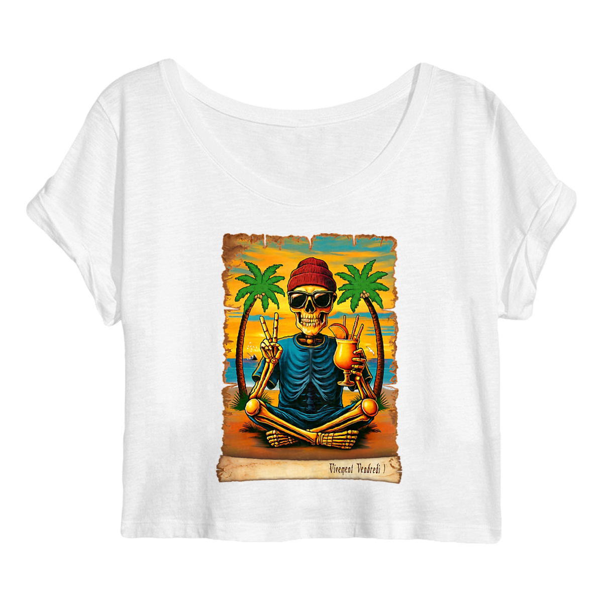 Image back ❀ Crop Top Léger Femme ~Premium+ ✦ VIVEMENT VENDREDI ! [🌐 FR] ✨