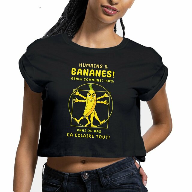 Image front ❀ Crop Top Léger Femme ~Premium+ ✦ LA BANANE DE VITRUVE [🌐 FR] ✨