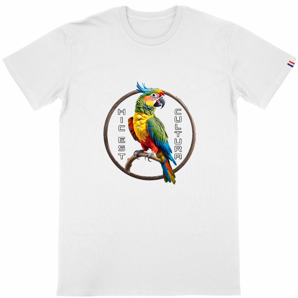 Image back ❀ T-Shirt Mi-Épais Homme Made in France ~Premium+ ✦ PERROQUET [🌐 LAT] ✨