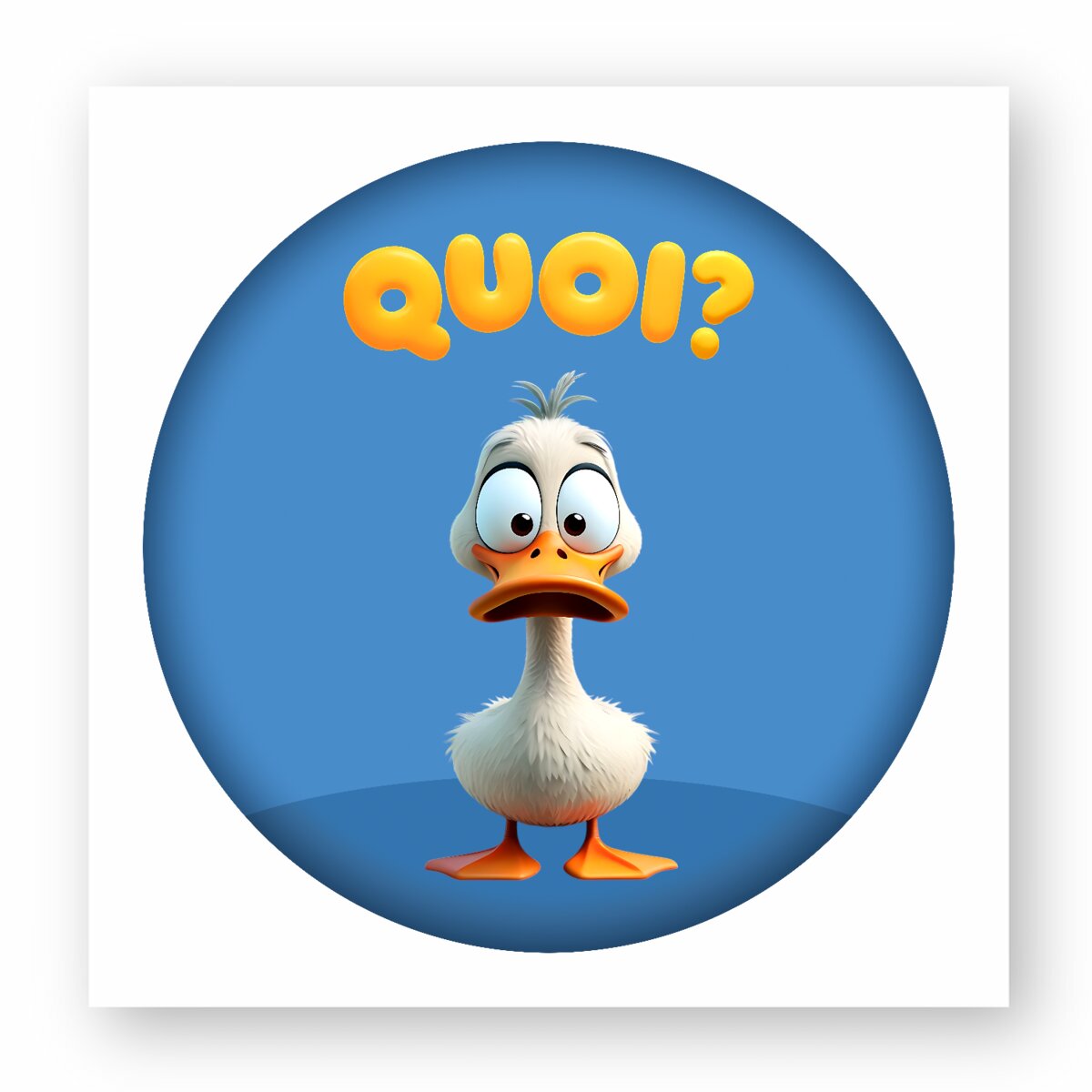 Image front ❀ Autocollant Carré / Sticker ~Premium ✦ PETIT CANARD [🌐 FR] ✨