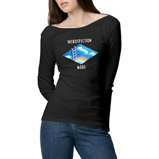 Image front ❀ T-Shirt Léger Femme Manches longues ~Premium ✦ INTROSPECTION MODE [🌐 INT] ✨