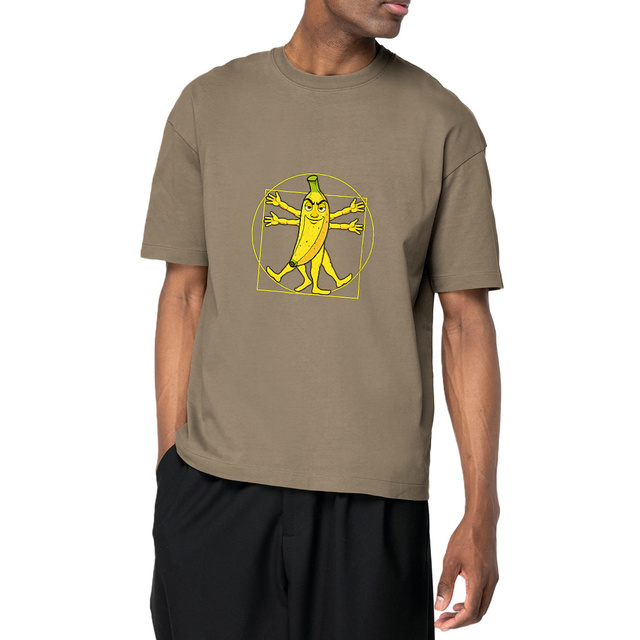 Image front ❀ T-Shirt Épais Unisexe Oversize ~Premium+ ✦ LA BANANE DE VITRUVE [🌐 FR] ✨