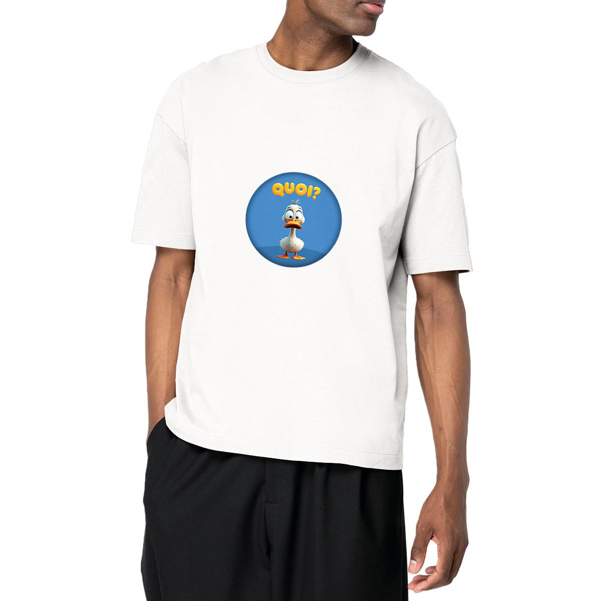 Image front ❀ T-Shirt Épais Unisexe Oversize ~Premium+ ✦ PETIT CANARD [🌐 FR] ✨