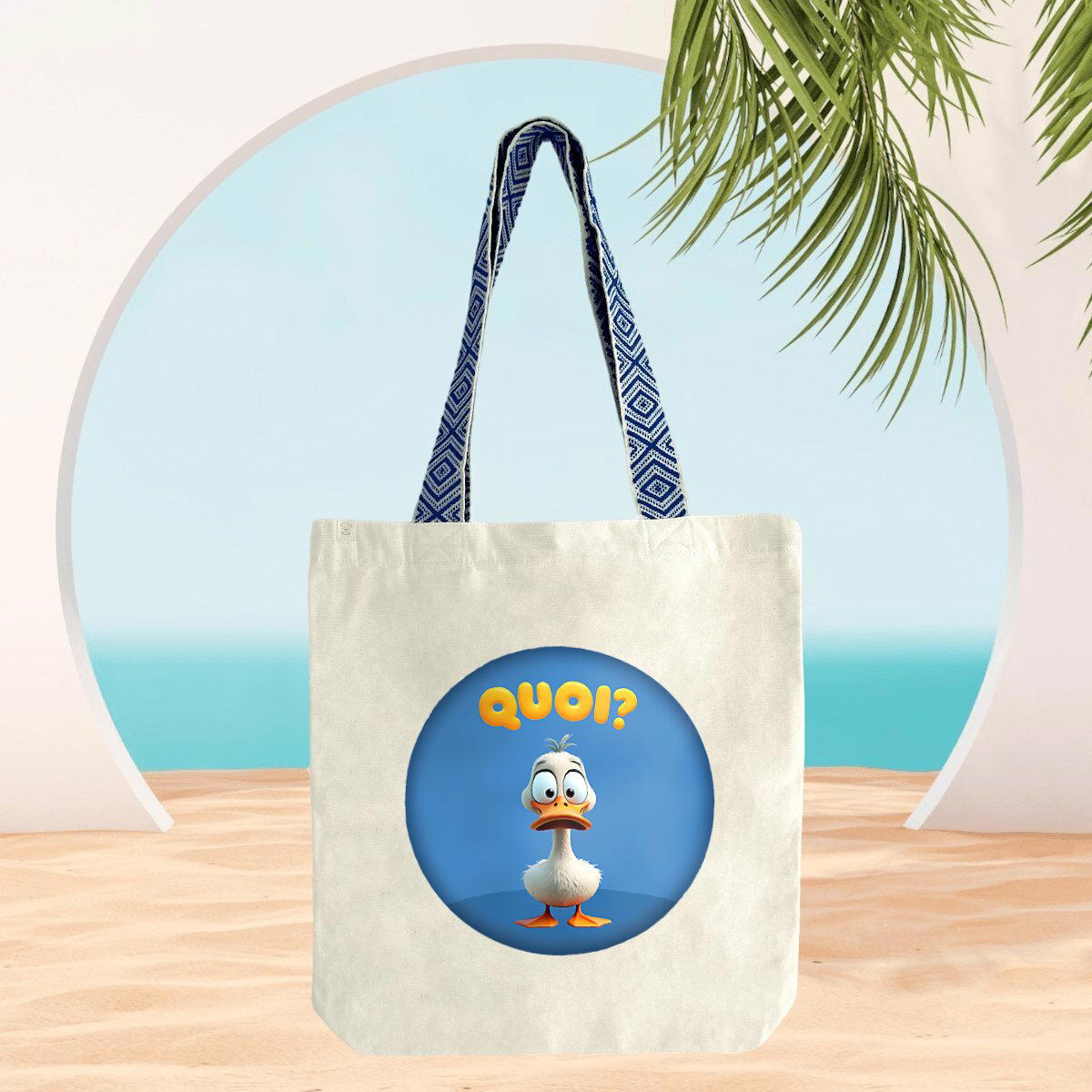 Image front ❀ Totebag Ethnique ~Premium+ ✦ PETIT CANARD [🌐 FR] ✨