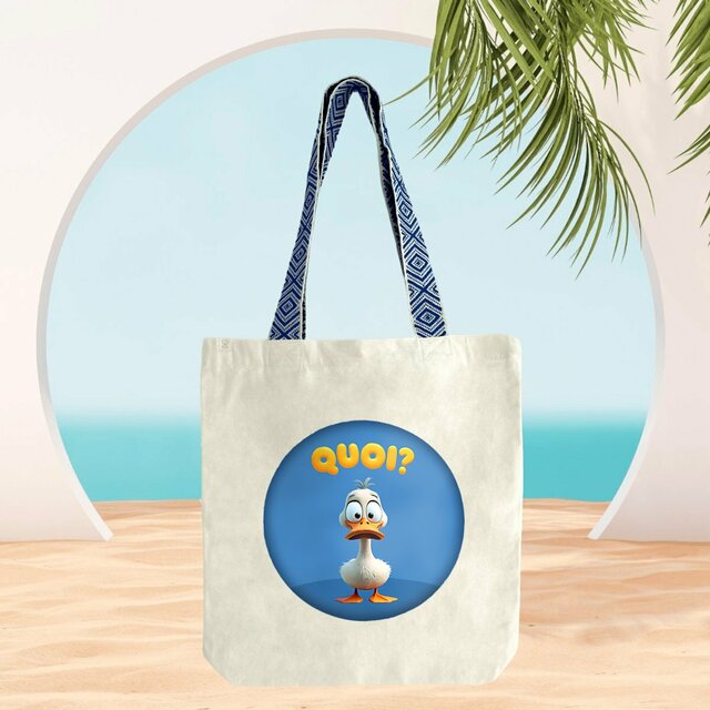 Image front ❀ Totebag Ethnique ~Premium+ ✦ PETIT CANARD [🌐 FR] ✨