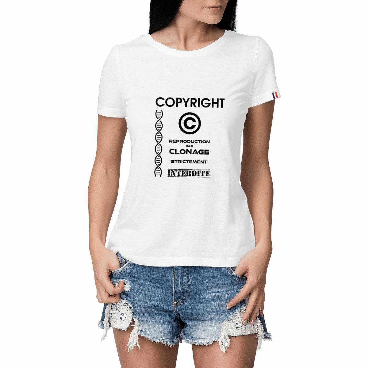 Image front ❀ T-Shirt Mi-Épais Femme Made in France ~Premium+ ✦ L'ANTI-CLONE [🌐 FR] ✨