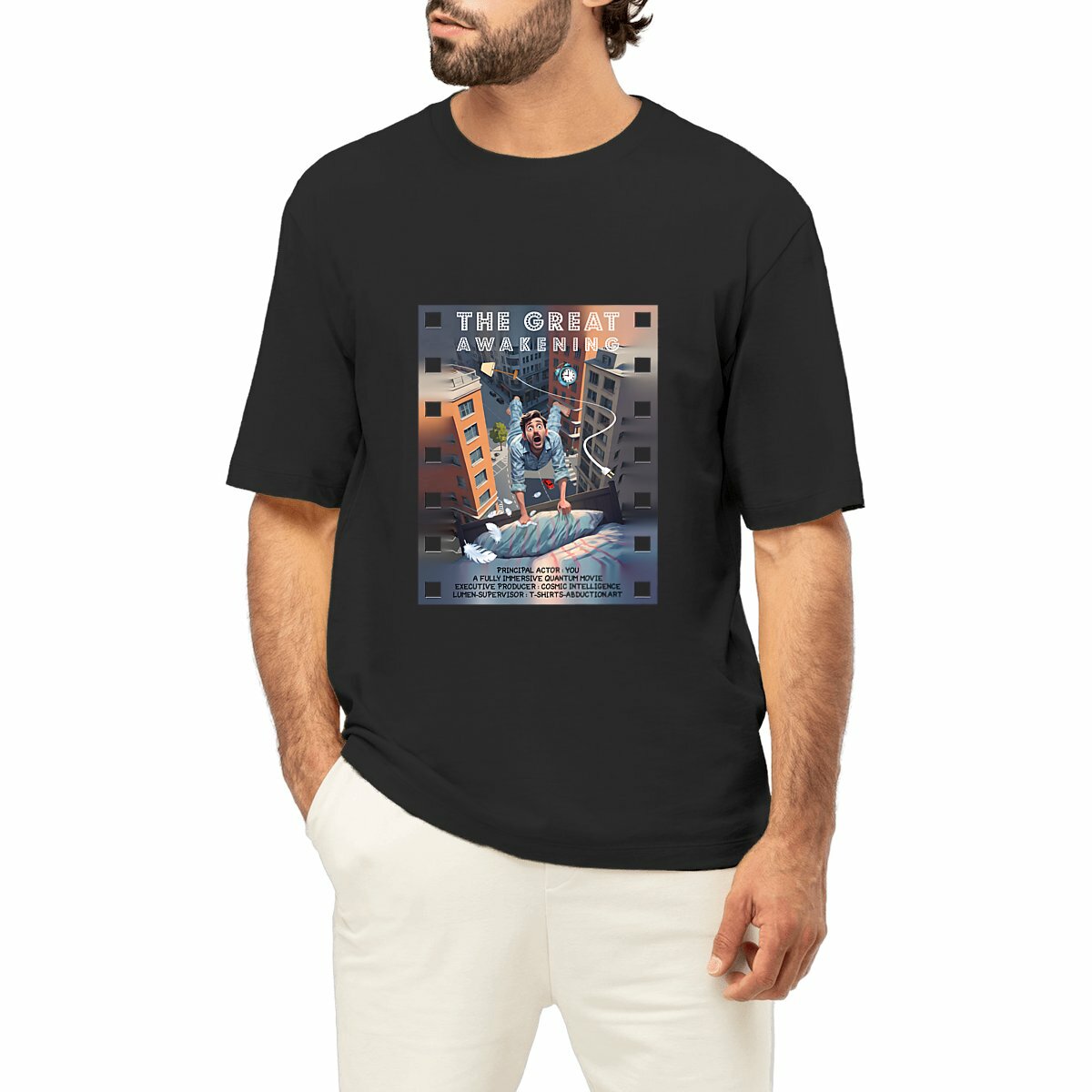 Image front ❀ T-Shirt Épais Homme Oversize ~Premium+ ✦ THE GREAT AWAKENING [🌐 EN] ✨