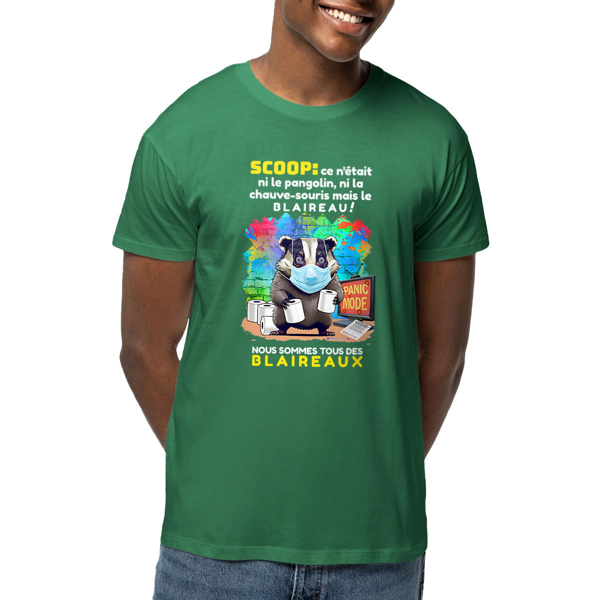 Image front ❀ T-Shirt Mi-Léger Unisexe ~Premium ✦ PANIC MODE [🌐 FR] ✨