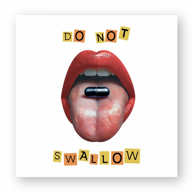 Image front ❀ Autocollant Carré / Sticker ~Premium ✦ BLACK PILL - NE PAS AVALER [🌐 EN] ✨