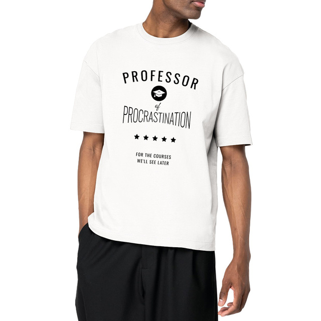 Image front ❀ T-Shirt Épais Unisexe Oversize ~Premium+ ✦ PROCRASTINATION [🌐 EN] ✨