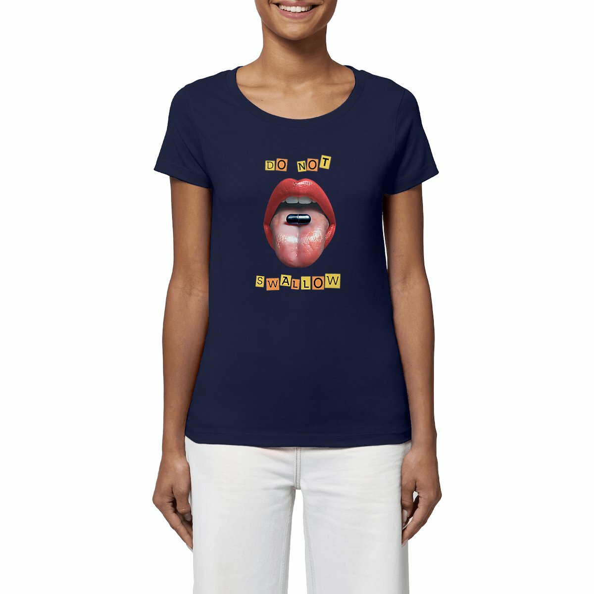 Image front ❀ T-Shirt Léger Femme ~Premium ✦ BLACK PILL - NE PAS AVALER [🌐 EN] ✨