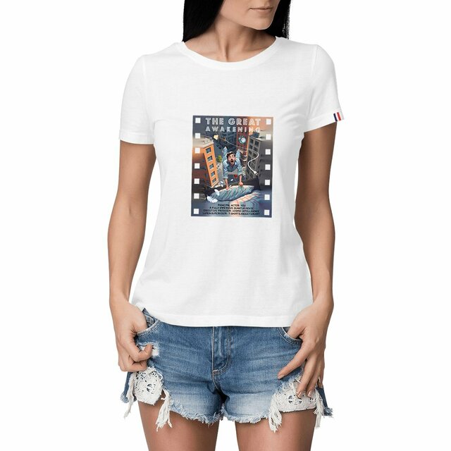 Image front ❀ T-Shirt Mi-Épais Femme Made in France ~Premium+ ✦ THE GREAT AWAKENING [🌐 EN] ✨
