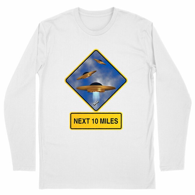 Image back ❀ T-Shirt Classique Mi-Épais Homme Manches Longues ~Premium ✦ UFO ALERT [🌐 EN] ✨