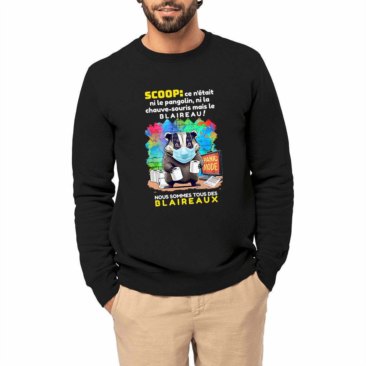 Image front ❀ Sweat-Shirt Épais Unisexe ~Premium+ ✦ PANIC MODE [🌐 FR] ✨