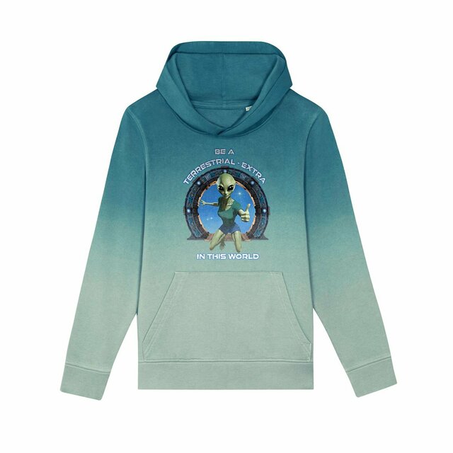Image back ❀ Sweat à Capuche Standard Oversize Dip Dye Enfant Unisexe ~Premium+ ✦ ZETA (ALIEN) [🌐 EN] ✨