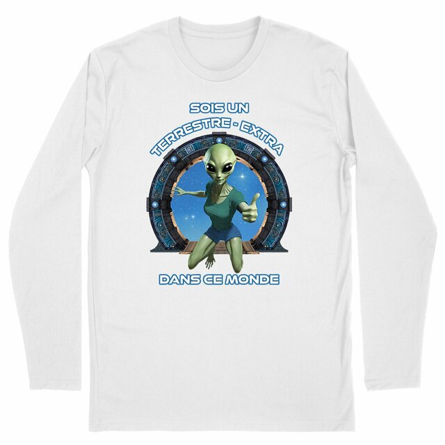 Image back ❀ T-Shirt Classique Mi-Épais Homme Manches Longues ~Premium ✦ ZETA (EXTRA-TERRESTRE) [🌐 FR] ✨