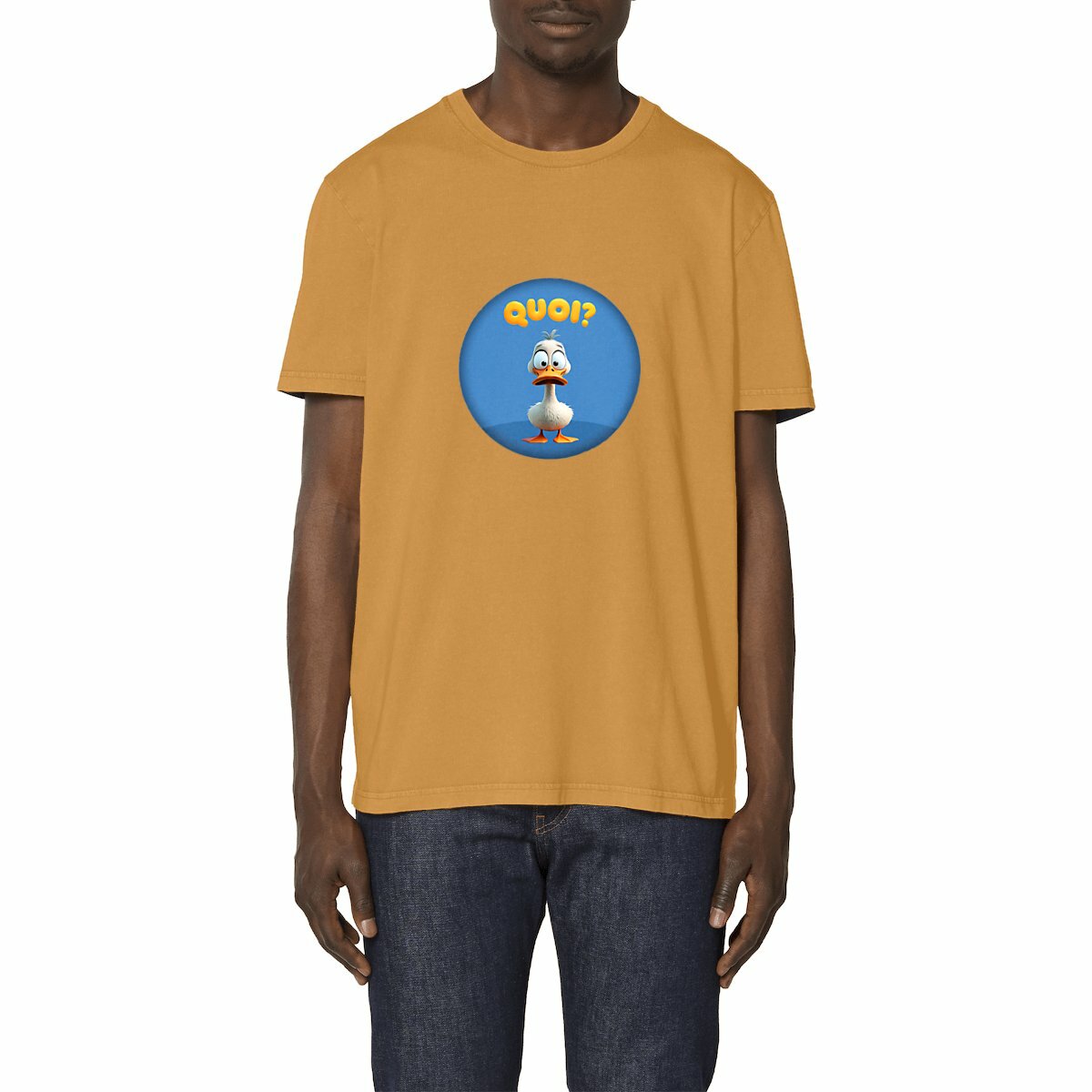 Image front ❀ T-Shirt Mi-Léger Unisexe Vintage ~Premium ✦ PETIT CANARD [🌐 FR] ✨