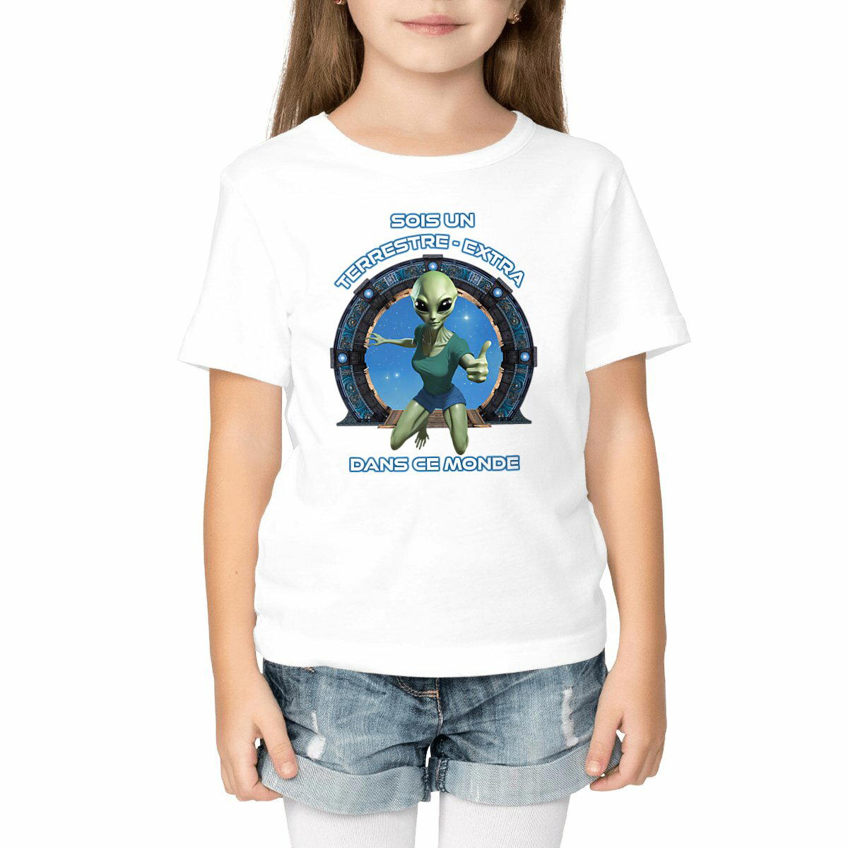 Image front ❀ T-Shirt Léger Unisexe Enfant ~Change ✦ ZETA (EXTRA-TERRESTRE) [🌐 FR] ✨