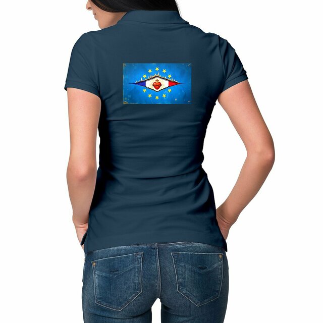 Image front ❀ Polo Mi-Épais Femme ~Premium Visuel Devant & au Dos ✧ DÉCHIRURE FRANCE/EUROPE [🌐 FR] ✨