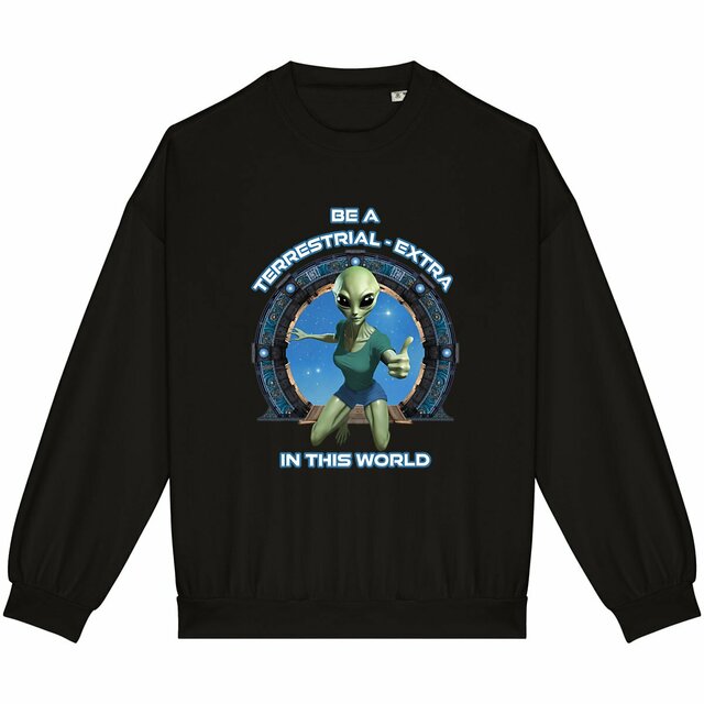Image back ❀ Sweat-Shirt Standard Oversize Unisexe Made in Portugal ~Premium+ ✦ ZETA (ALIEN) [🌐 EN] ✨