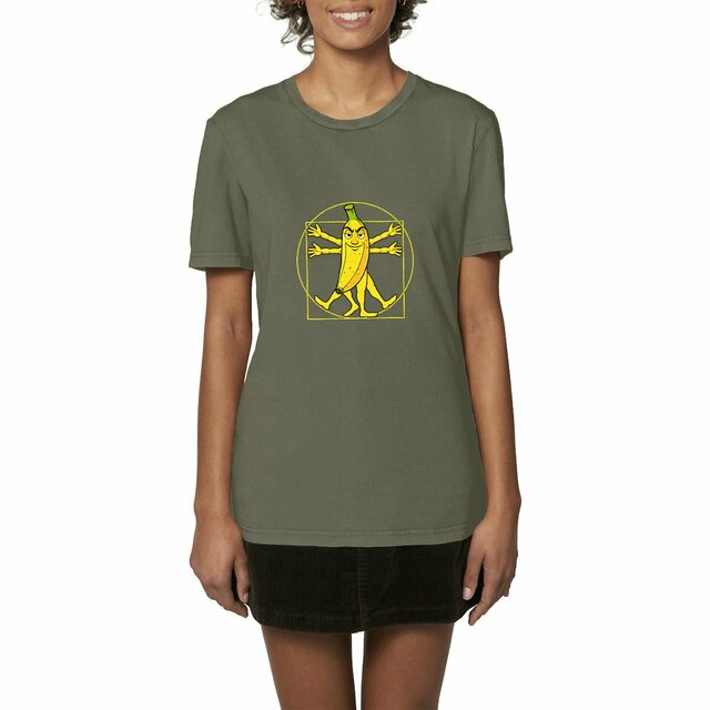 Image front ❀ T-Shirt Mi-Léger Unisexe Vintage ~Premium ✦ LA BANANE DE VITRUVE [🌐 FR] ✨