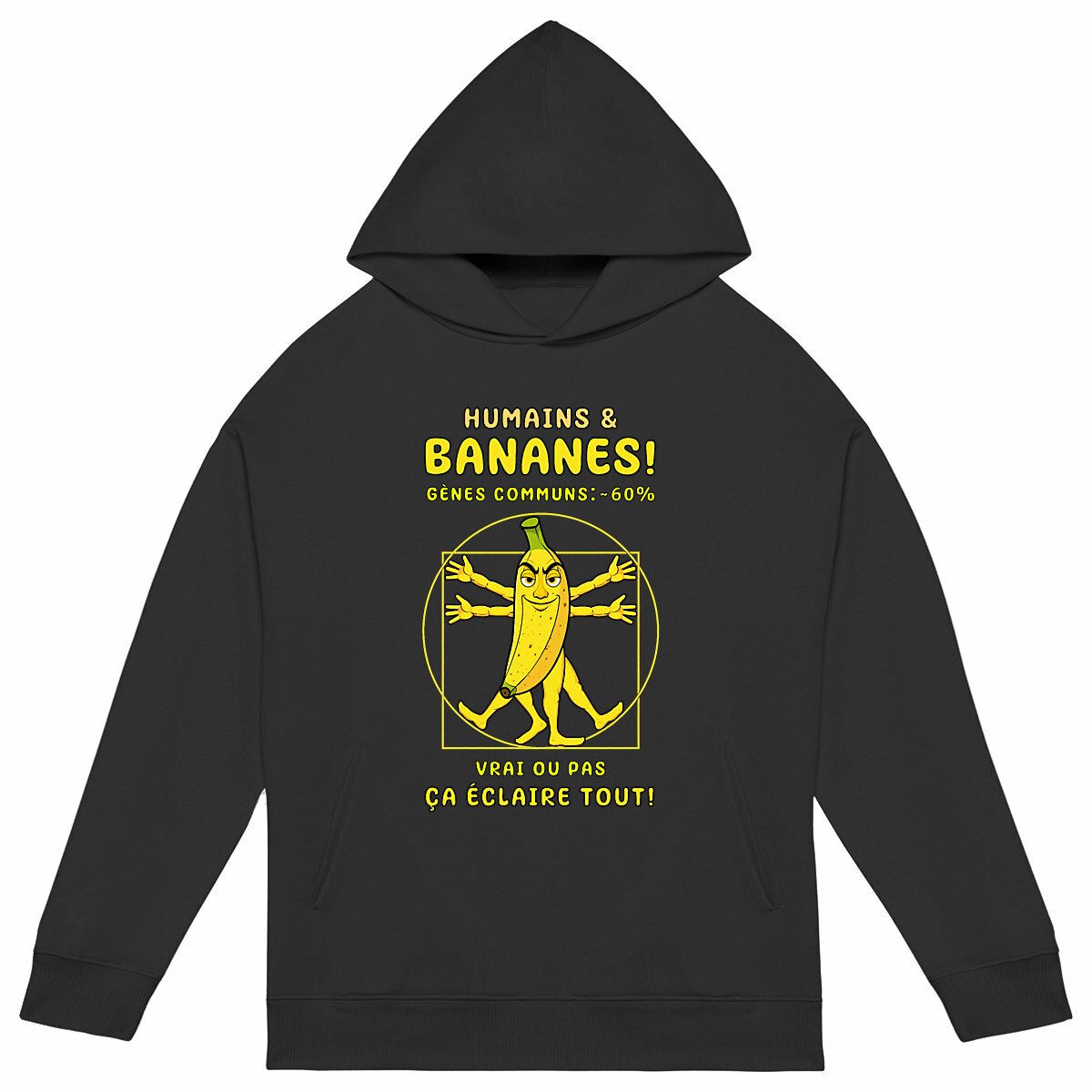 Image back ❀ Sweat-Shirt Standard à Capuche Unisexe Oversize ~Premium+ ✦ LA BANANE DE VITRUVE [🌐 FR]