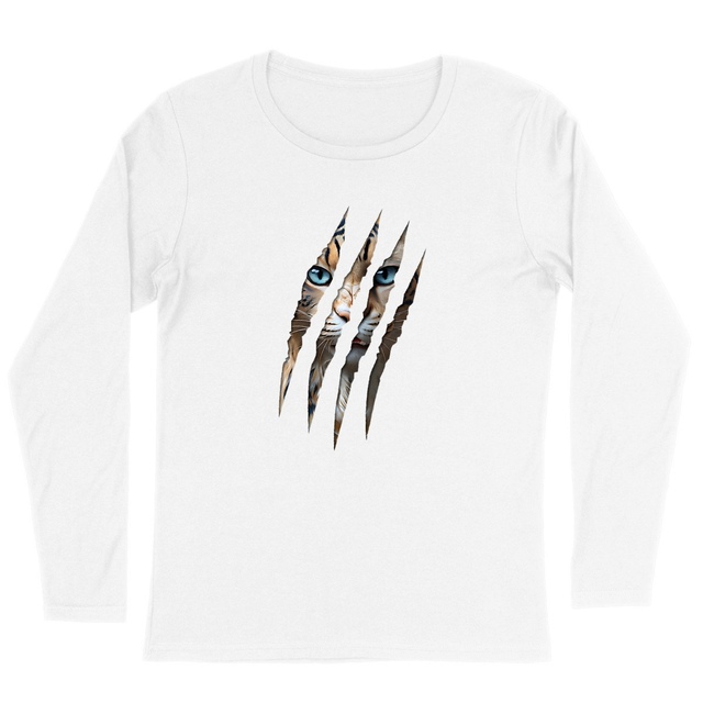 Image back ❀ T-Shirt Léger Femme Manches longues ~Premium ✦ LA GRIFFE DU CHAT [🌐 INT] ✨