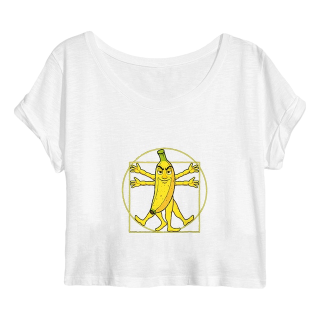 Image back ❀ Crop Top Léger Femme ~Premium+ ✦ LA BANANE DE VITRUVE [🌐 FR] ✨