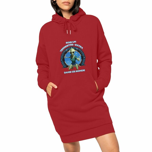 Image front ❀ Robe Sweat Lourde à Capuche Femme ~Premium+ ✦ ZETA (EXTRA-TERRESTRE) [🌐 FR] ✨