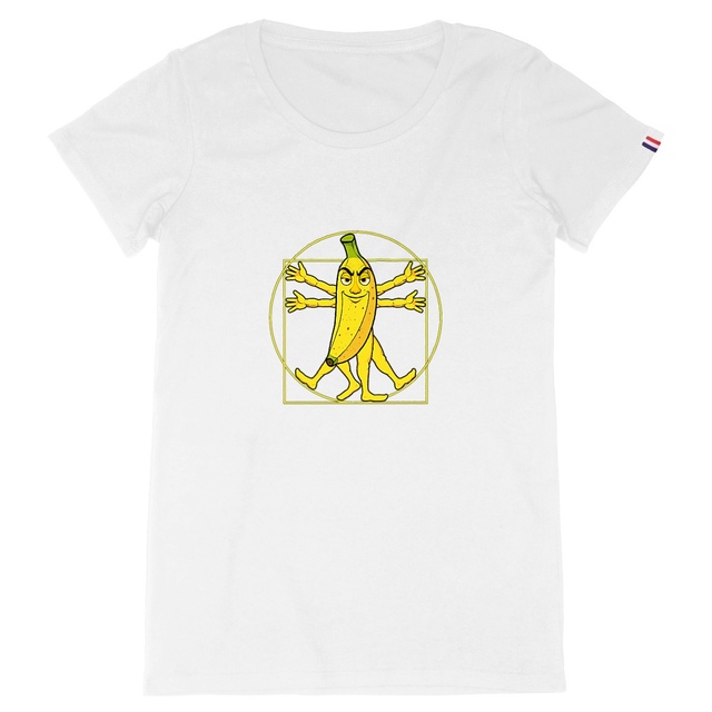 Image back ❀ T-Shirt Mi-Épais Femme Made in France ~Premium+ ✦ LA BANANE DE VITRUVE [🌐 FR] ✨
