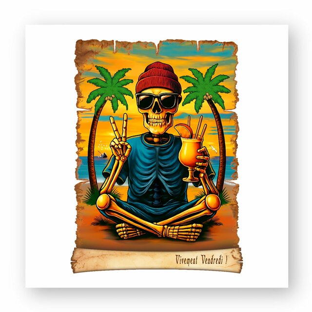 Image front ❀ Autocollant Carré / Sticker ~Premium ✦ VIVEMENT VENDREDI ! [🌐 FR] ✨