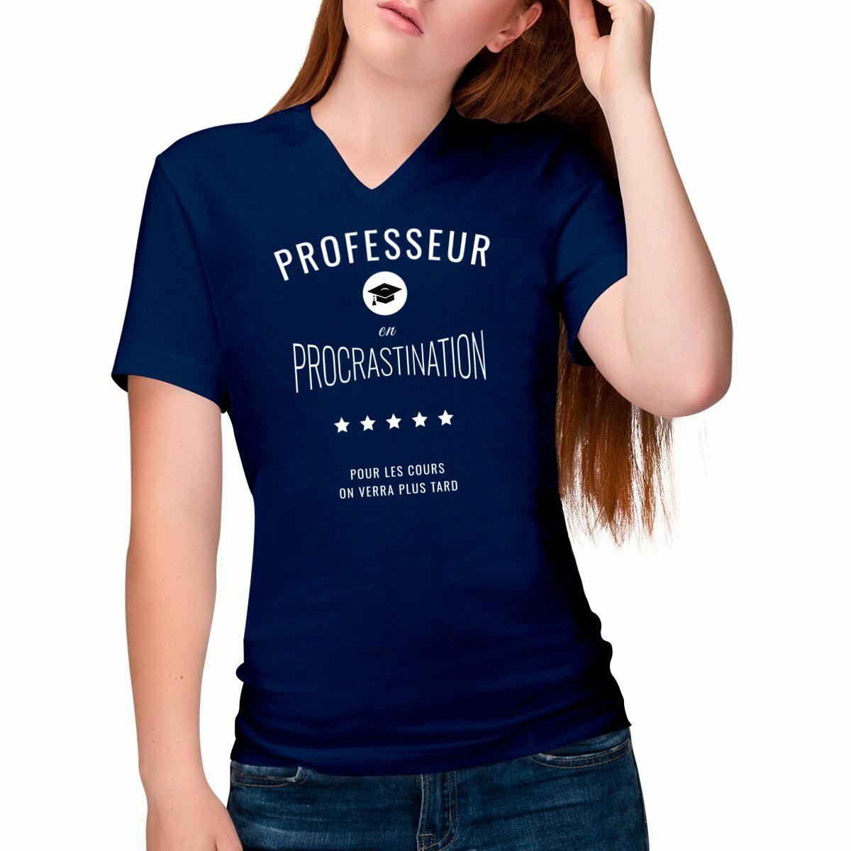 Image front ❀ T-Shirt Léger Femme Col V ~Change ✦ PROCRASTINATION [🌐 FR] ✨