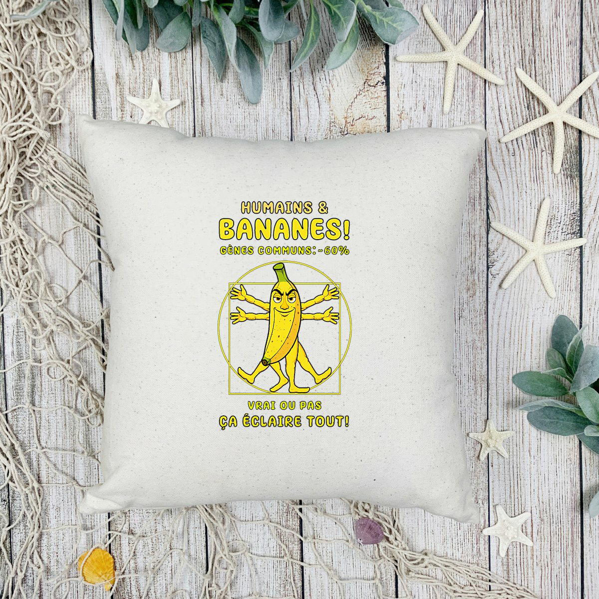 Image front ❀ Coussin + housse ~Premium+ ✦ LA BANANE DE VITRUVE [🌐 FR] ✨