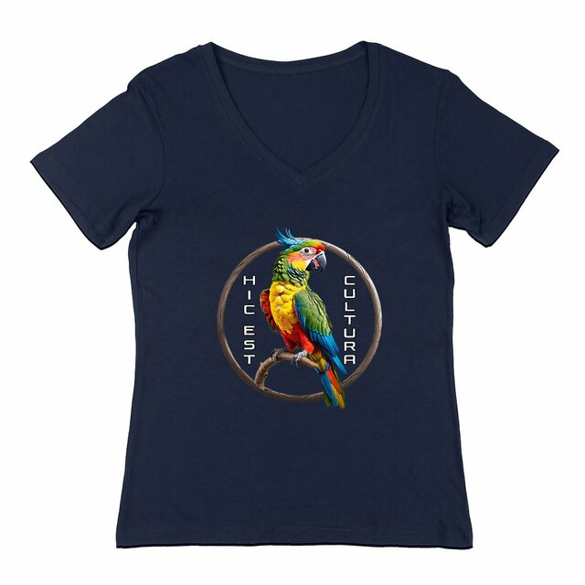 Image back ❀ T-Shirt Léger Femme Col V ~Change ✦ PERROQUET [🌐 LAT] ✨