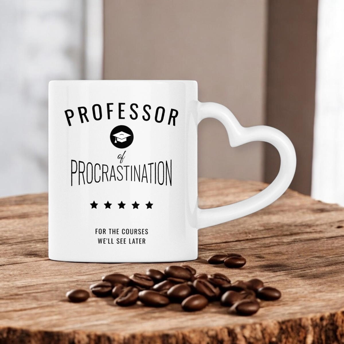 Image front ❀ Mug Céramique Avec Ance En Forme De Cœur Imprimé Sur Chaque Côté ~Premium ✦ PROCRASTINATION [🌐 EN] ✨