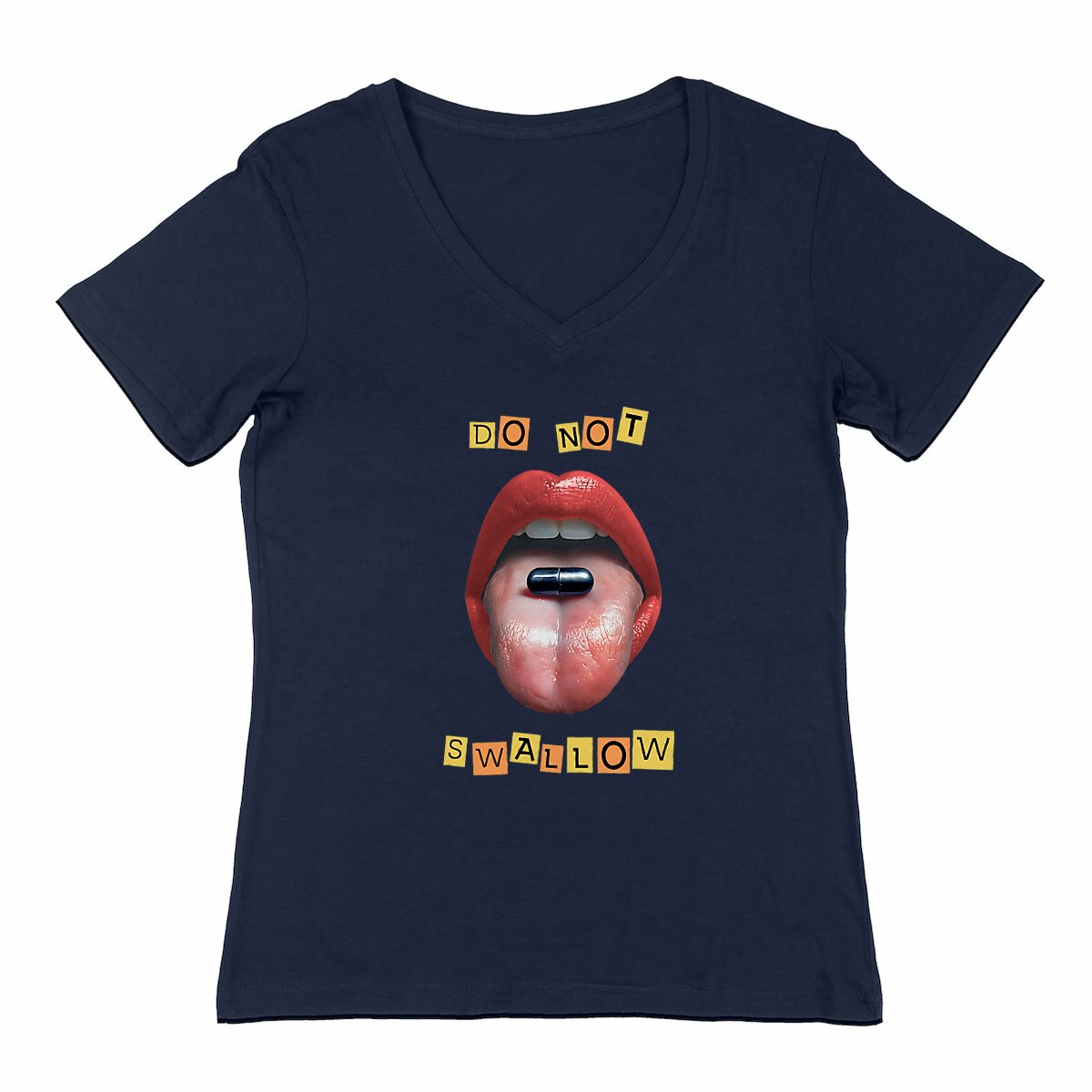 Image back ❀ T-Shirt Léger Femme Col V ~Change ✦ BLACK PILL - NE PAS AVALER [🌐 EN] ✨